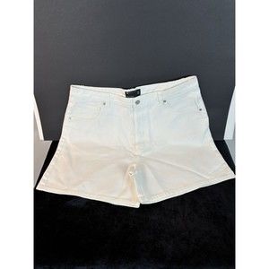 White Denim Ladies Mid Rise Dad Shorts Cotton Size 12 Women Asos Design Hotpants